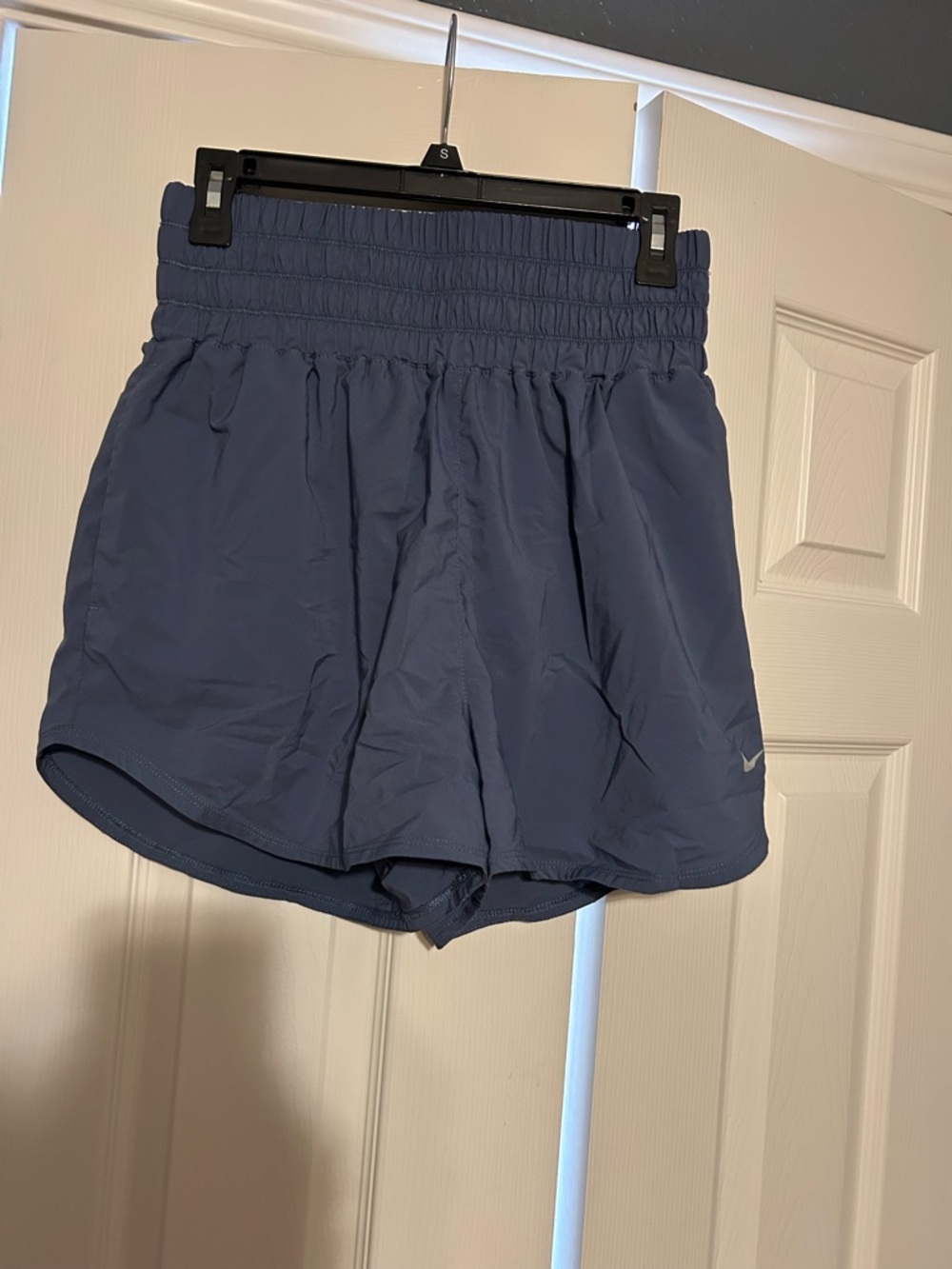 Nike Women's Slate Blue Elastic-Waist Athletic Shorts